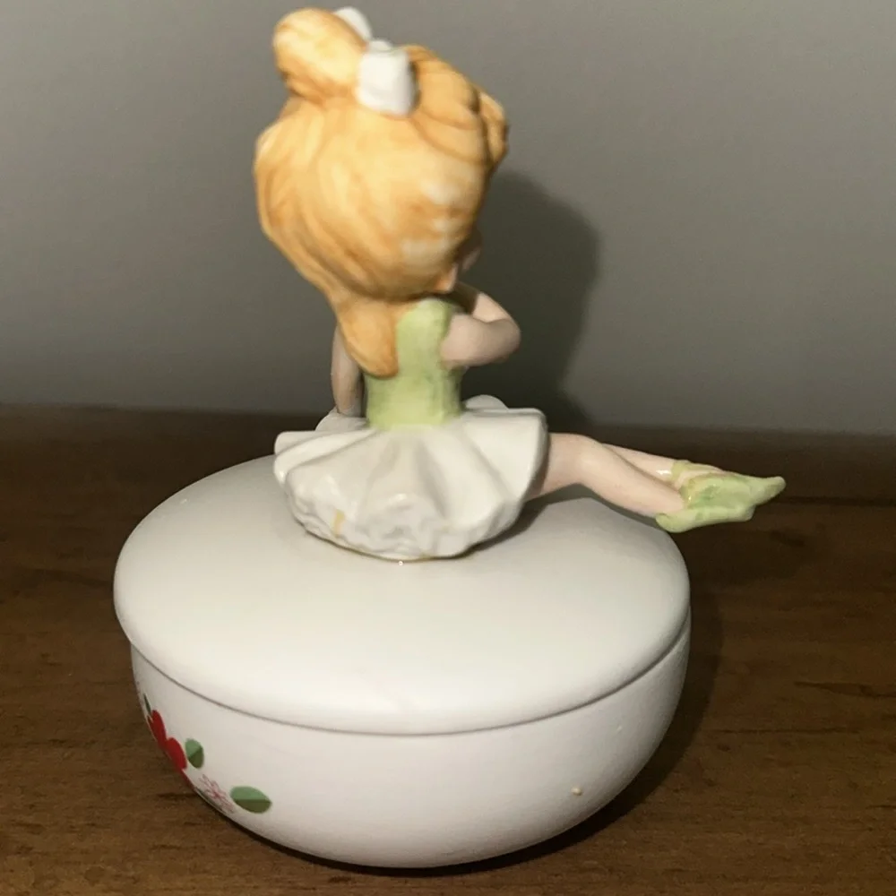 Vintage Ballerina Porcelain Trinket Jewelry Box